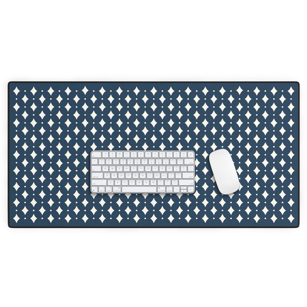 Colour Poems Vintage Jewels Navy Blue Desk Mat
