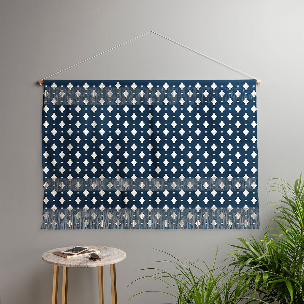 Colour Poems Vintage Jewels Navy Blue Wall Hanging Landscape