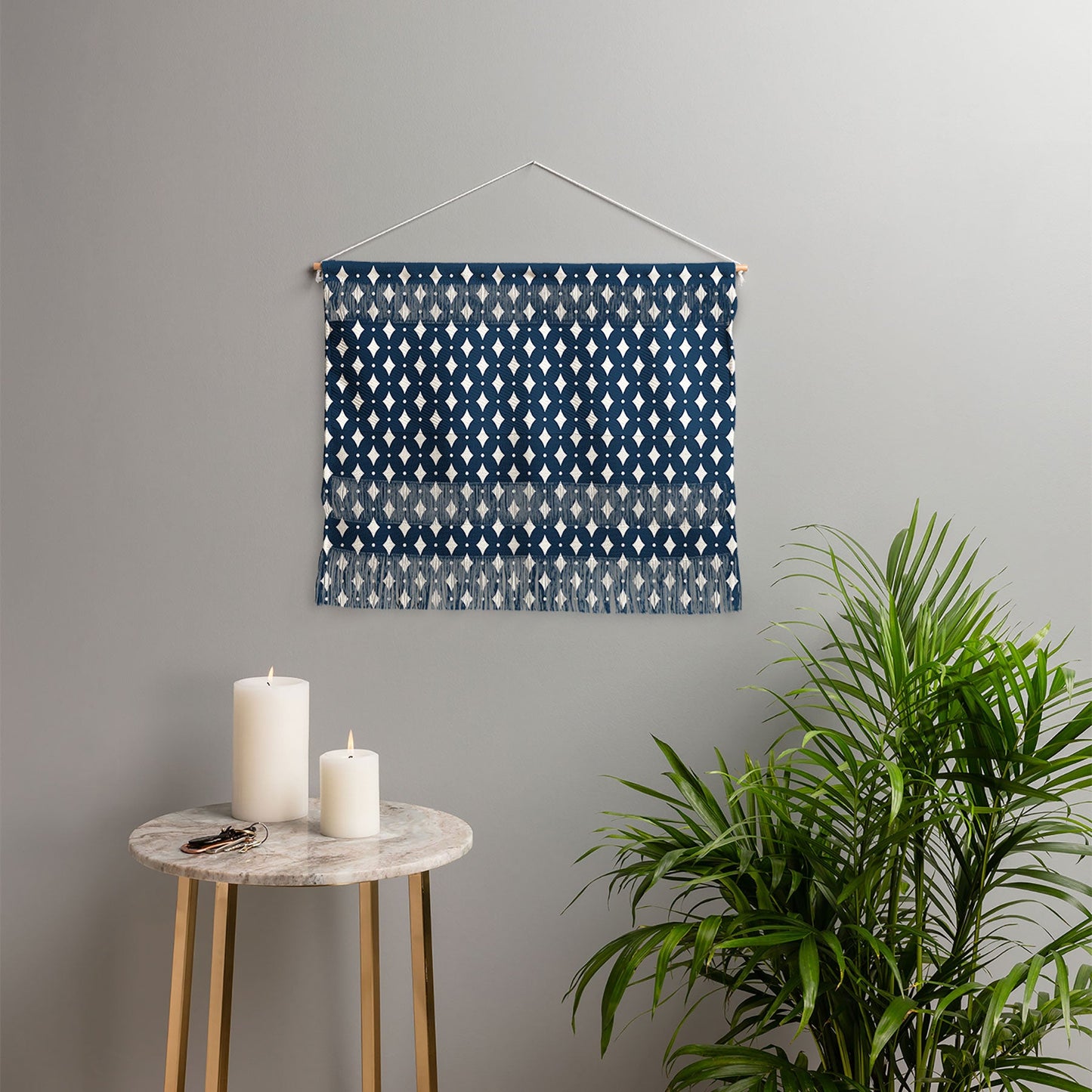 Colour Poems Vintage Jewels Navy Blue Wall Hanging Landscape