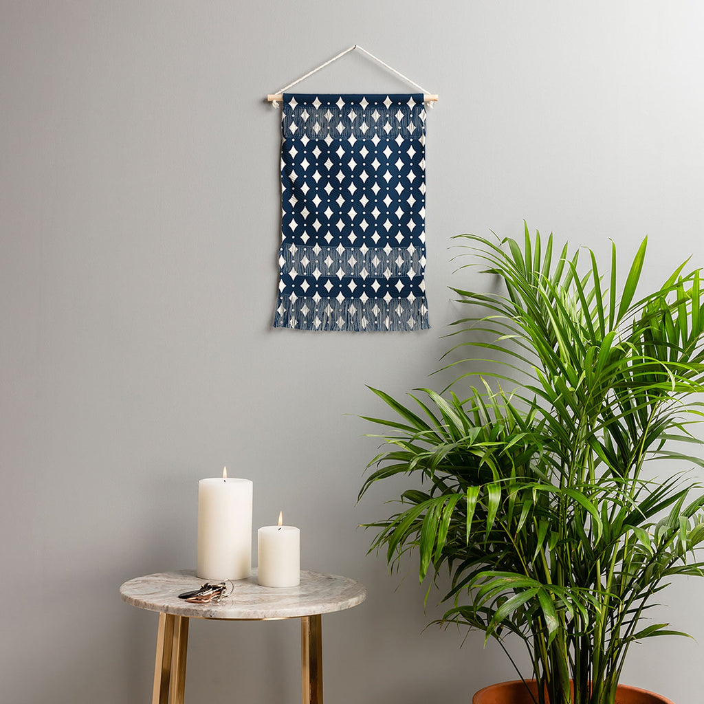 Colour Poems Vintage Jewels Navy Blue Wall Hanging Portrait