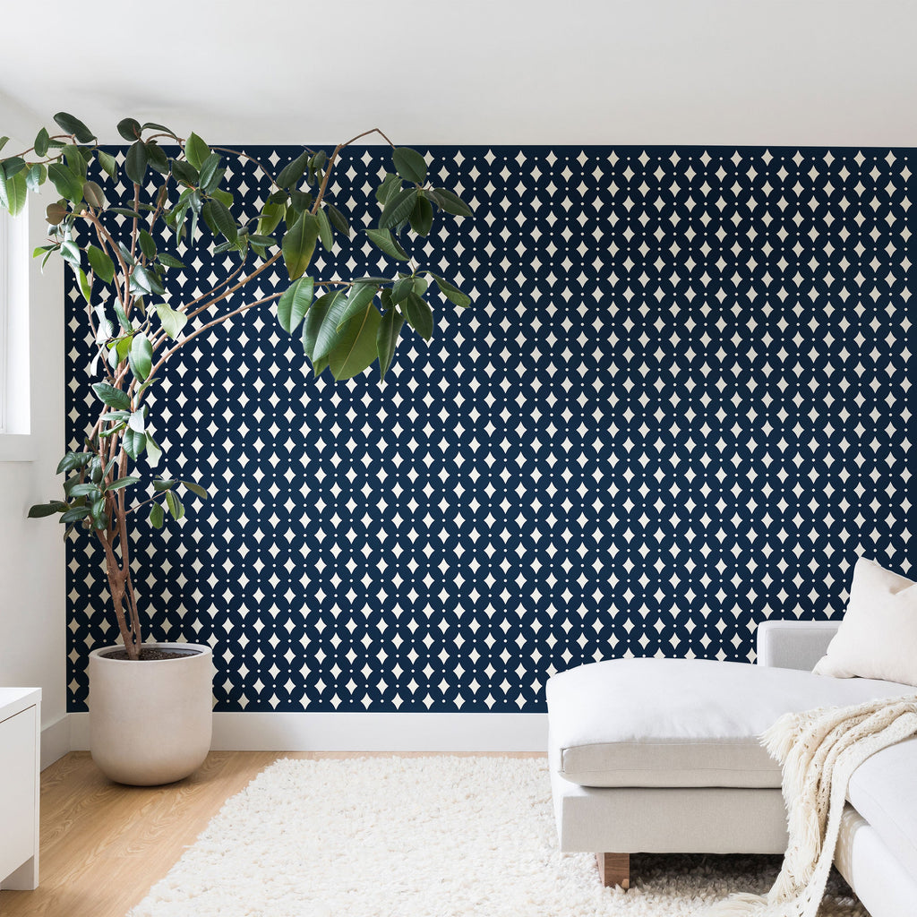 Colour Poems Vintage Jewels Navy Blue Wall Mural