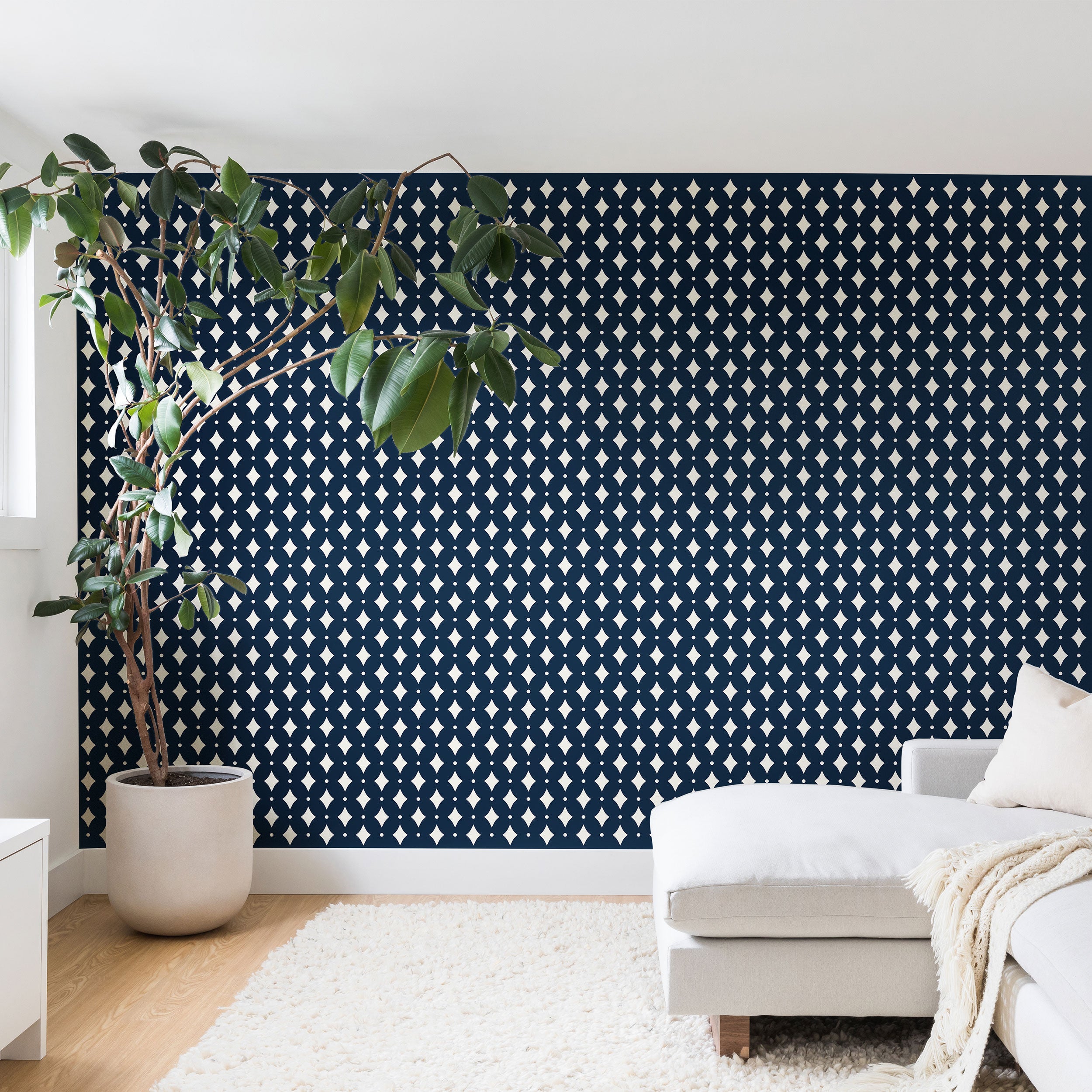Colour Poems Vintage Jewels Navy Blue Wall Mural