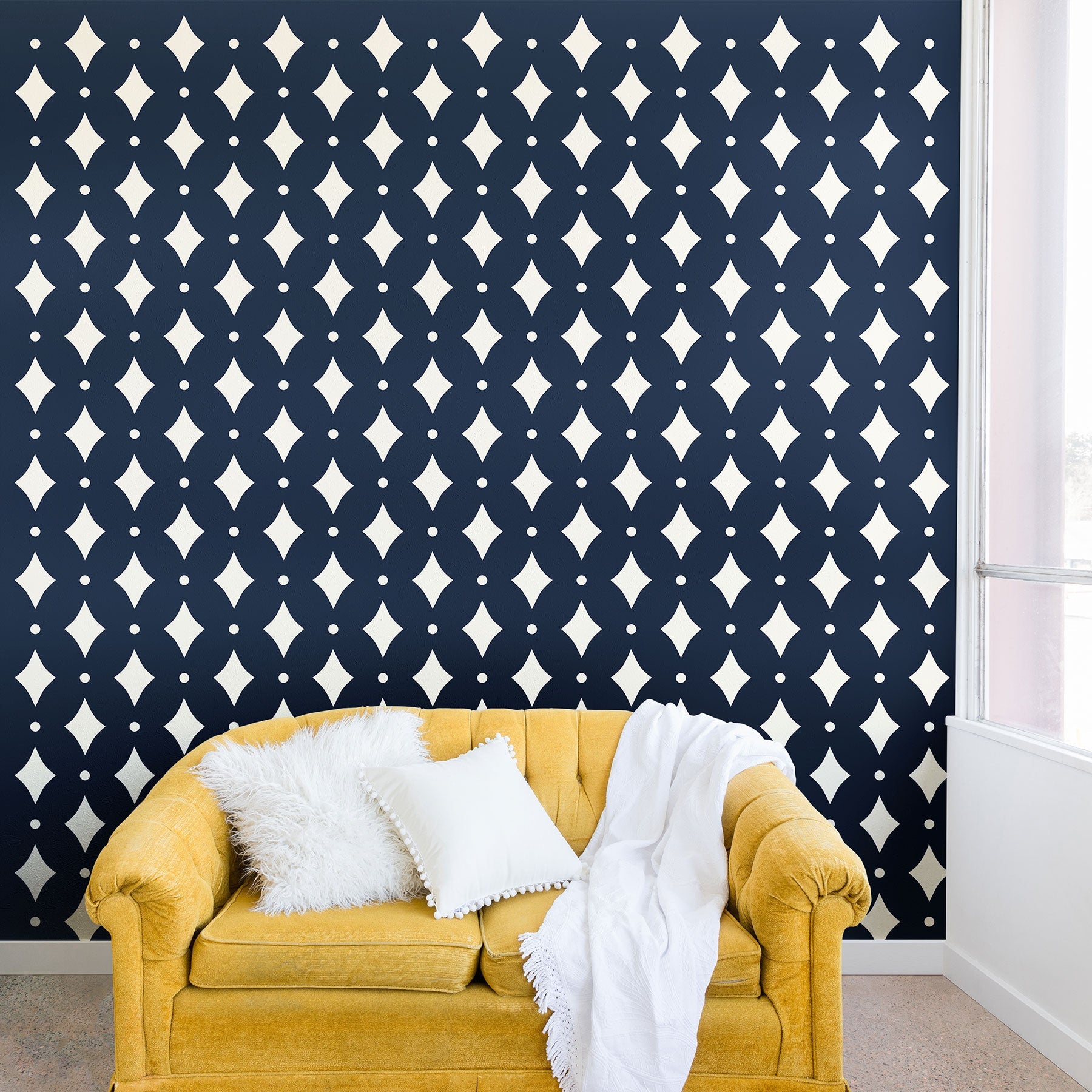 Colour Poems Vintage Jewels Navy Blue Wall Mural