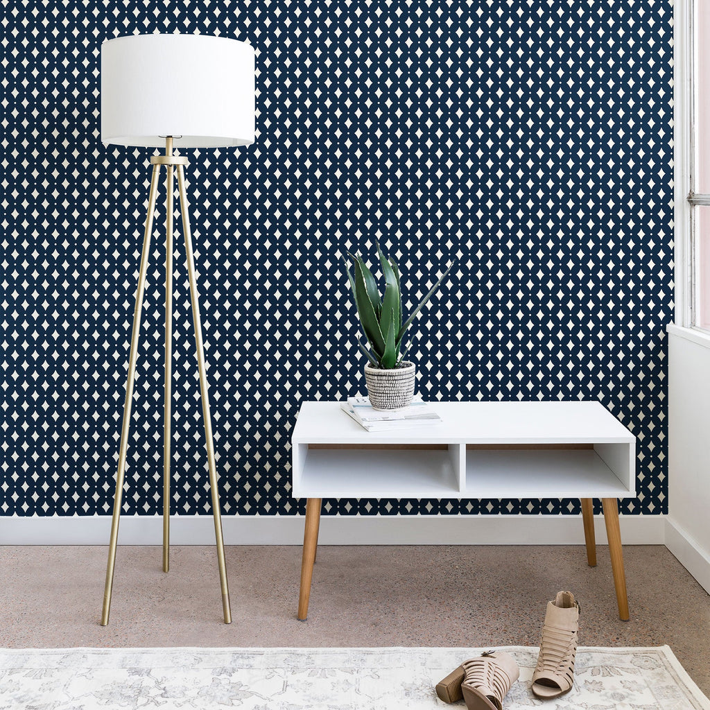 Colour Poems Vintage Jewels Navy Blue Wallpaper