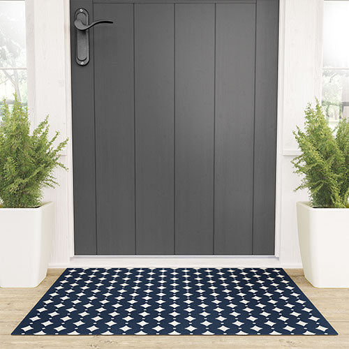 Colour Poems Vintage Jewels Navy Blue Welcome Mat