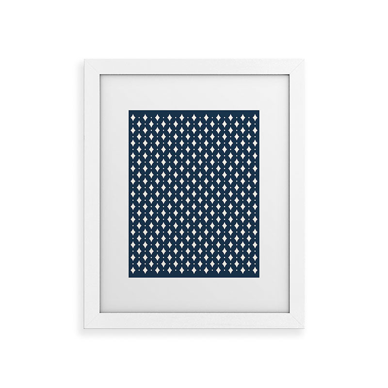 Colour Poems Vintage Jewels Navy Blue Framed Art Print