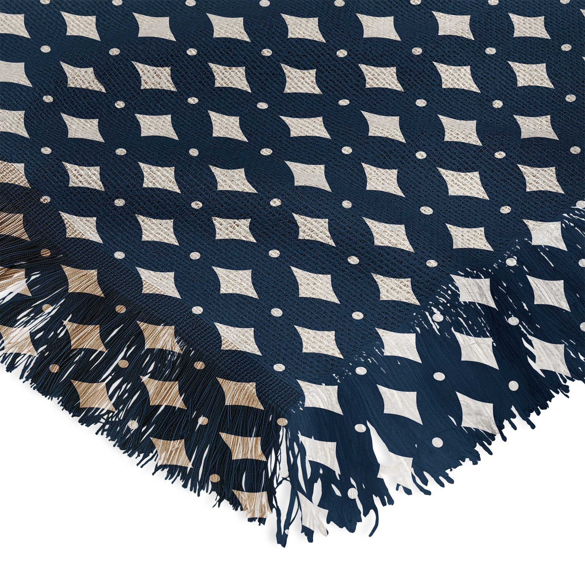 Colour Poems Vintage Jewels Navy Blue Throw Blanket