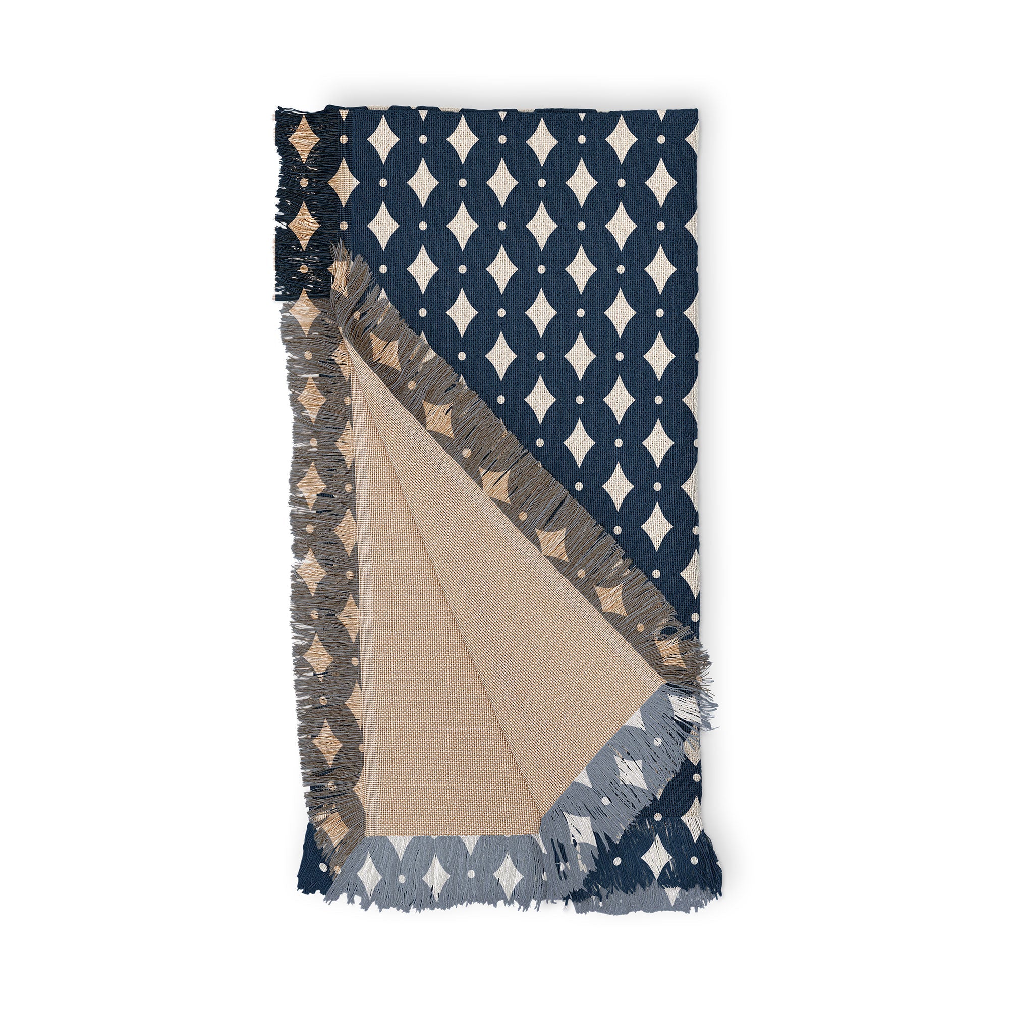 Colour Poems Vintage Jewels Navy Blue Throw Blanket