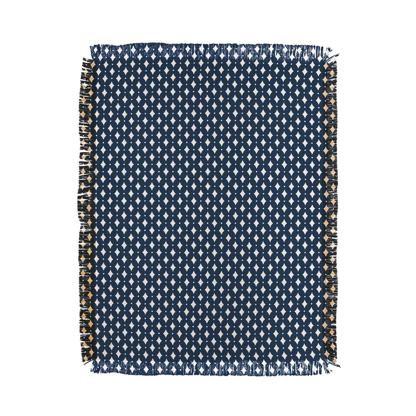Colour Poems Vintage Jewels Navy Blue Throw Blanket