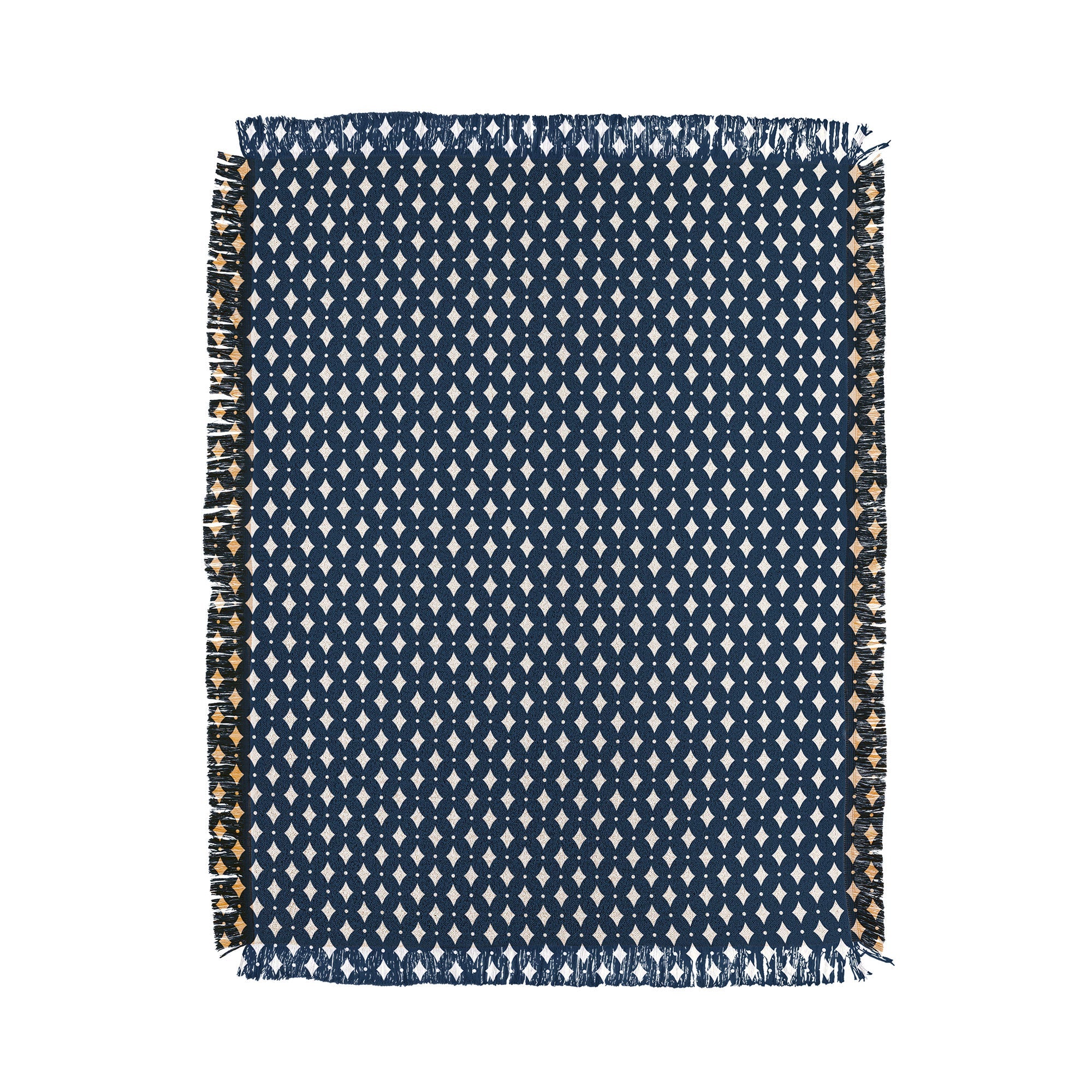 Colour Poems Vintage Jewels Navy Blue Throw Blanket