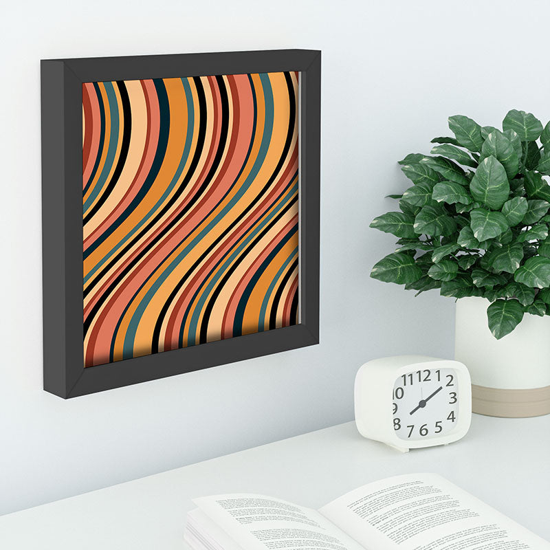 Colour Poems Wavy Retro Stripes I Recessed Framing Square