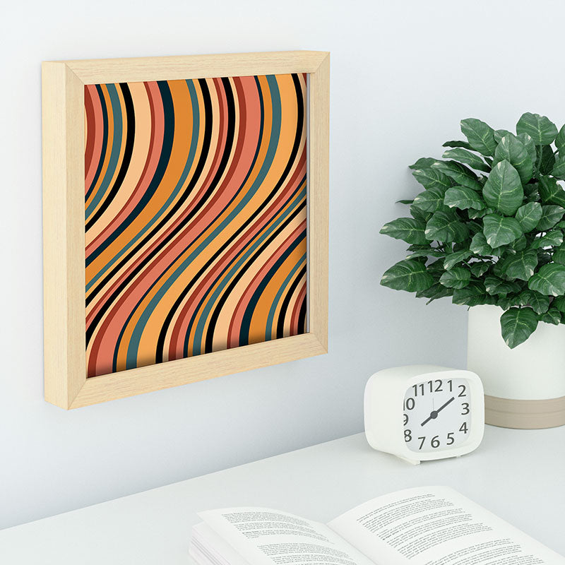 Colour Poems Wavy Retro Stripes I Recessed Framing Square