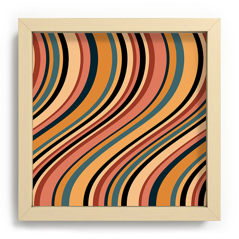 Colour Poems Wavy Retro Stripes I Recessed Framing Square
