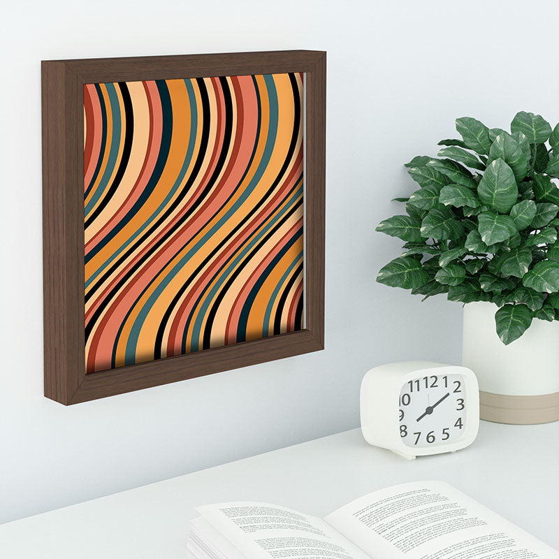 Colour Poems Wavy Retro Stripes I Recessed Framing Square