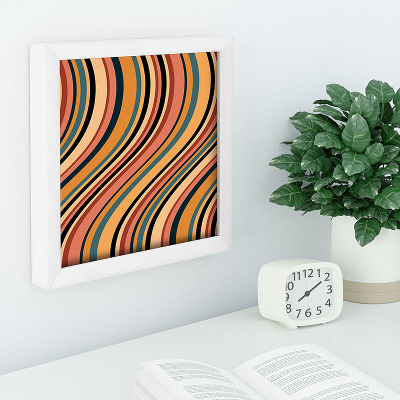 Colour Poems Wavy Retro Stripes I Recessed Framing Square