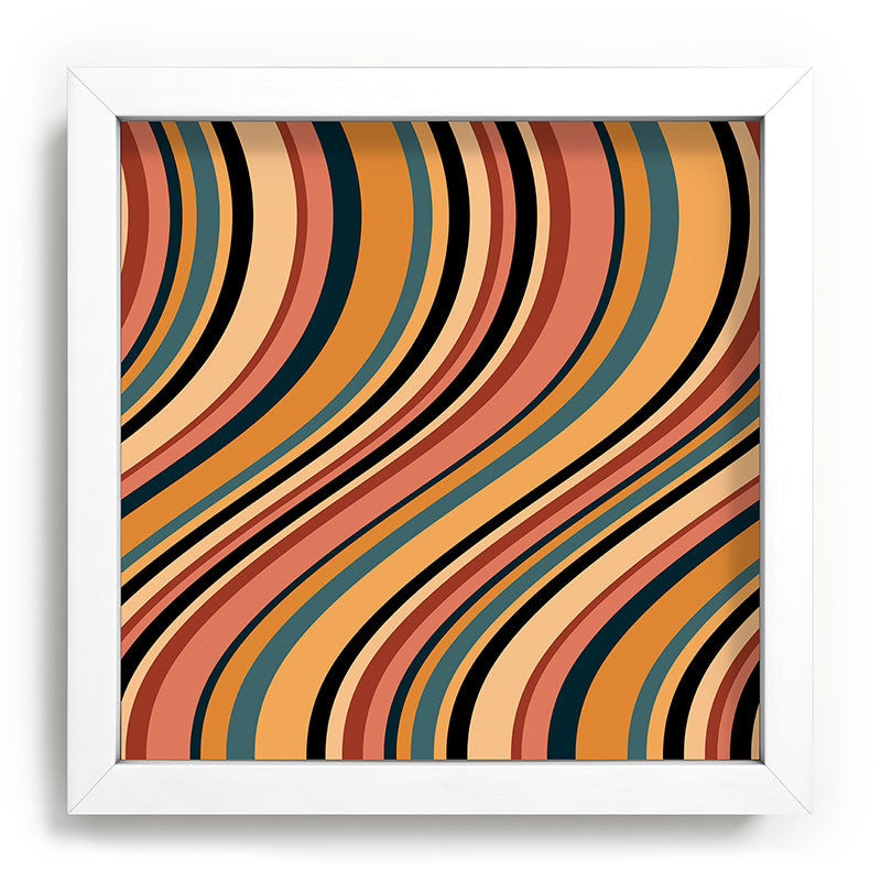 Colour Poems Wavy Retro Stripes I Recessed Framing Square