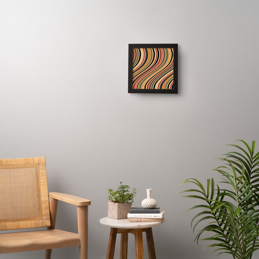 Colour Poems Wavy Retro Stripes I Framed Wall Art