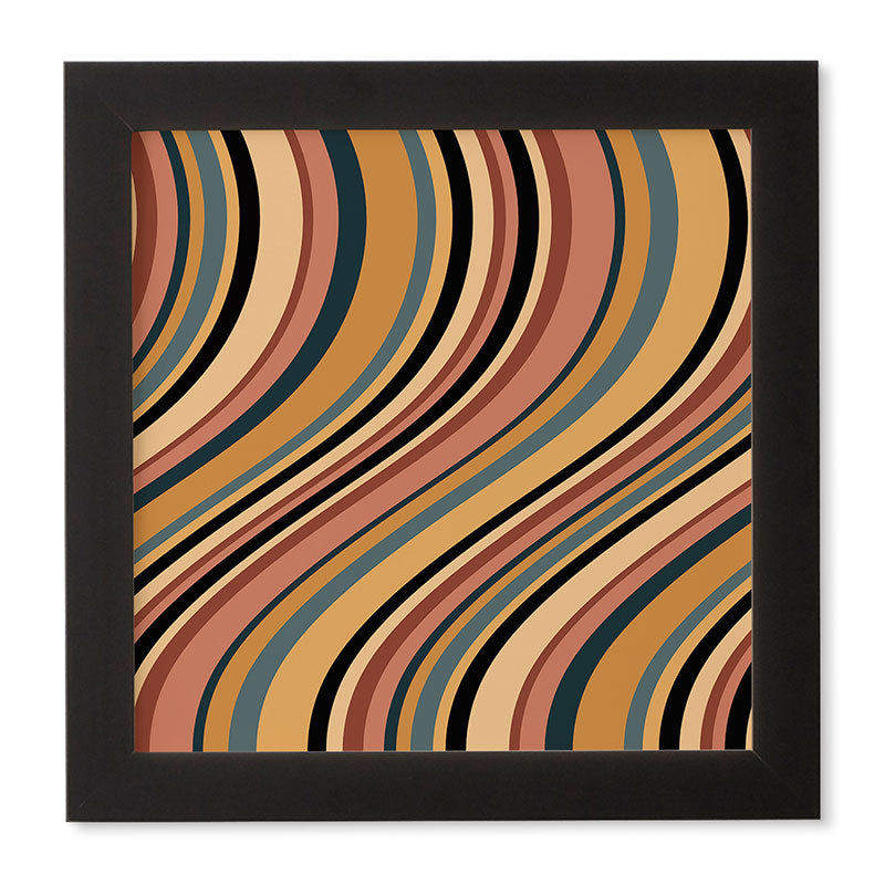 Colour Poems Wavy Retro Stripes I Framed Wall Art