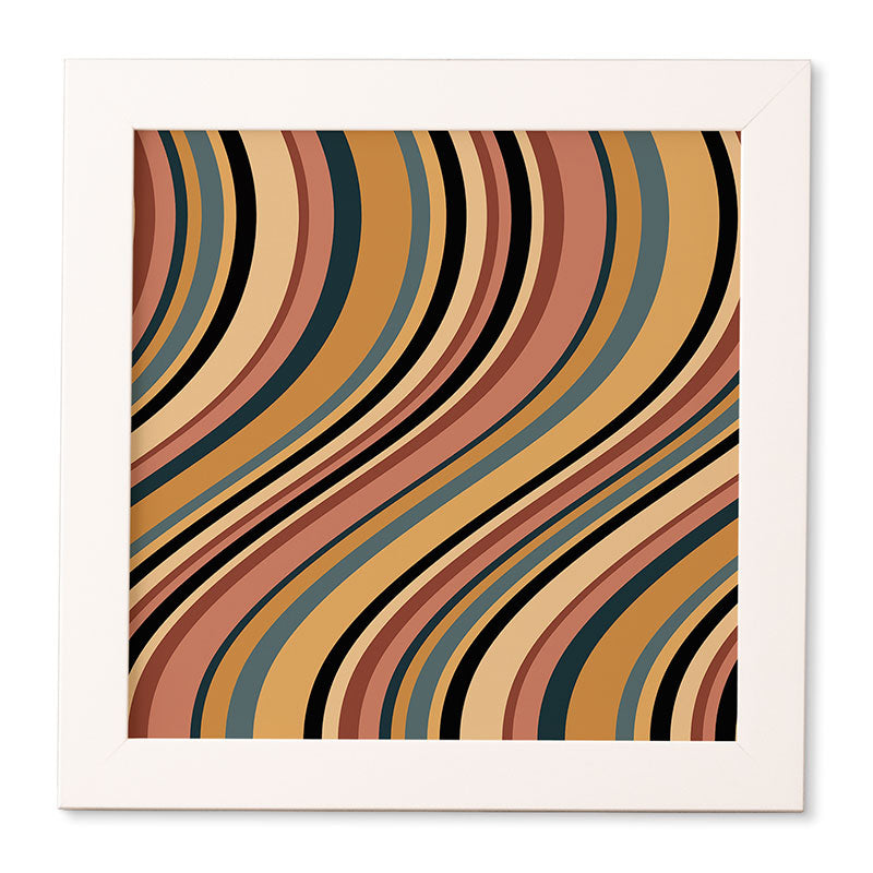 Colour Poems Wavy Retro Stripes I Framed Wall Art