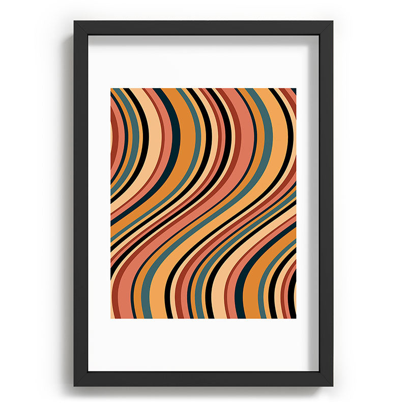 Colour Poems Wavy Retro Stripes I Recessed Framing Rectangle