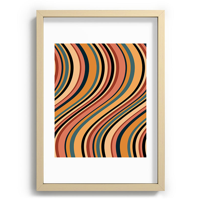 Colour Poems Wavy Retro Stripes I Recessed Framing Rectangle