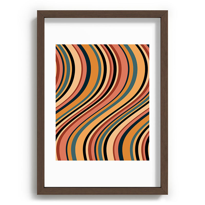 Colour Poems Wavy Retro Stripes I Recessed Framing Rectangle