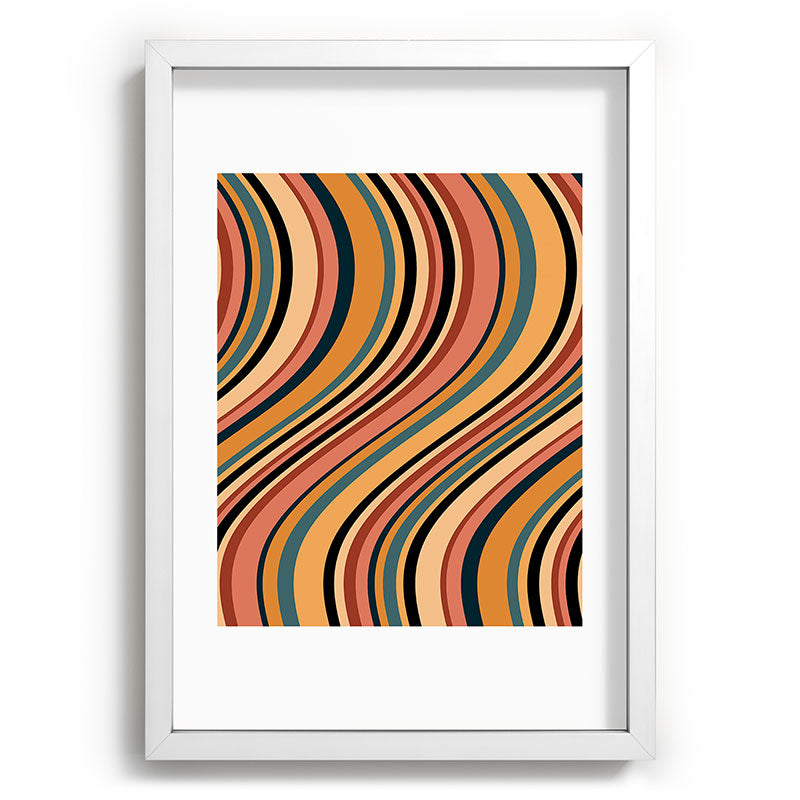 Colour Poems Wavy Retro Stripes I Recessed Framing Rectangle