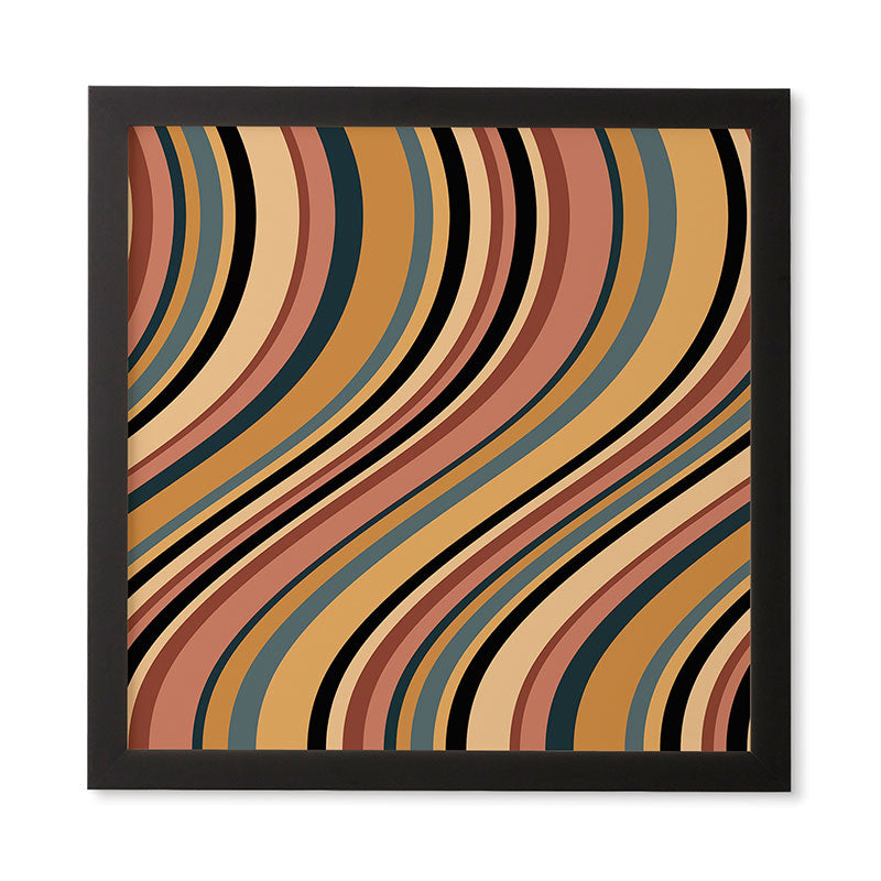 Colour Poems Wavy Retro Stripes I Framed Wall Art