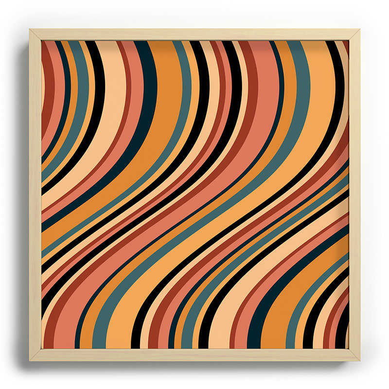 Colour Poems Wavy Retro Stripes I Recessed Framing Square