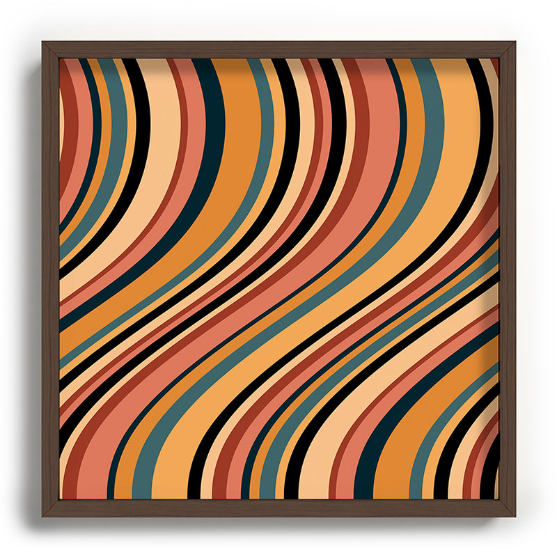 Colour Poems Wavy Retro Stripes I Recessed Framing Square