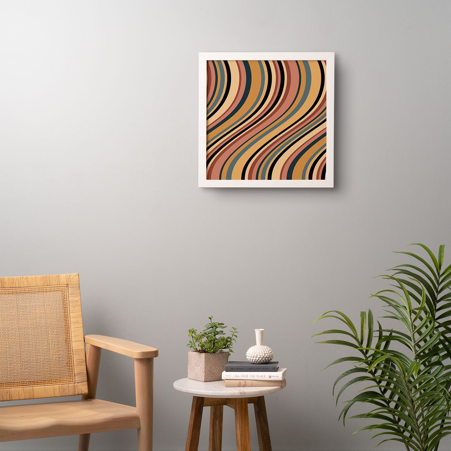 Colour Poems Wavy Retro Stripes I Framed Wall Art