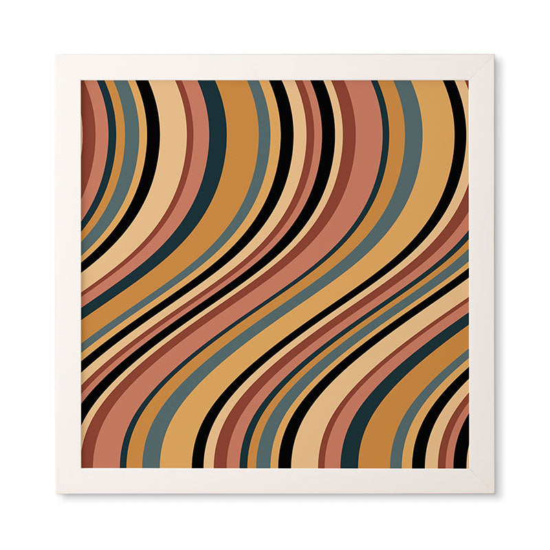 Colour Poems Wavy Retro Stripes I Framed Wall Art