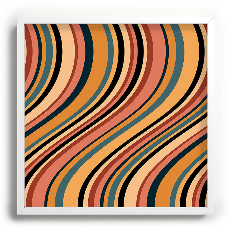 Colour Poems Wavy Retro Stripes I Recessed Framing Square