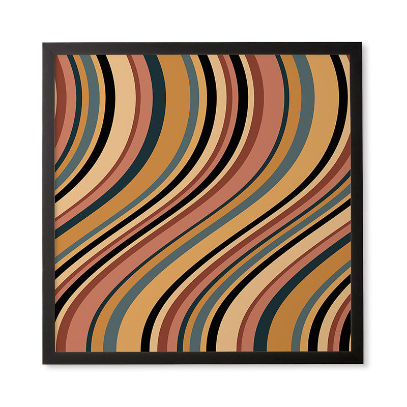 Colour Poems Wavy Retro Stripes I Framed Wall Art