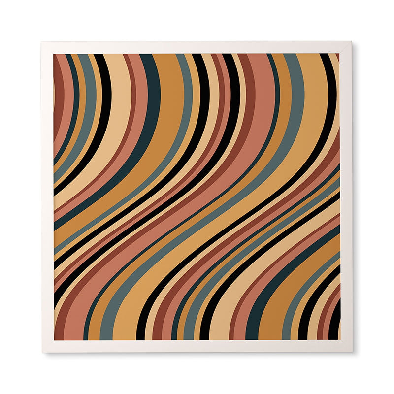Colour Poems Wavy Retro Stripes I Framed Wall Art