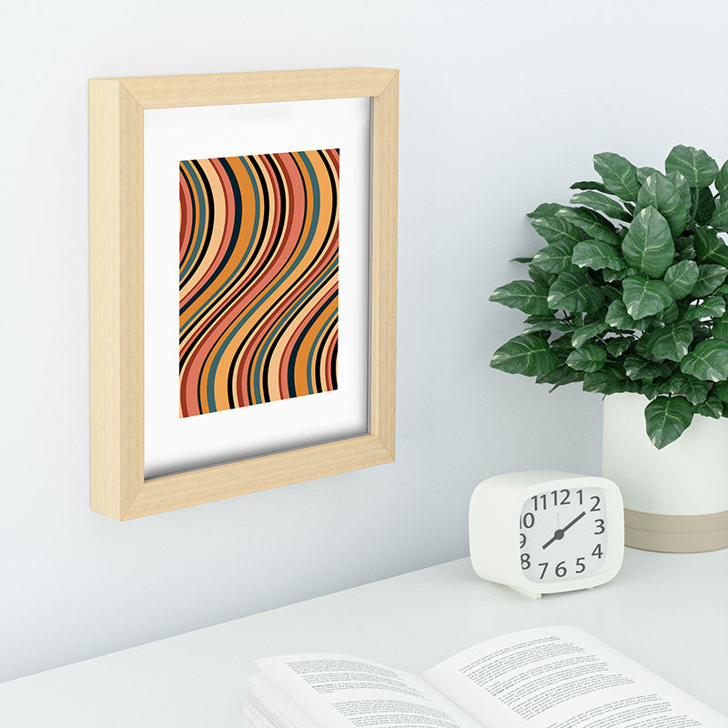 Colour Poems Wavy Retro Stripes I Recessed Framing Rectangle