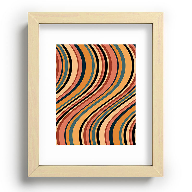 Colour Poems Wavy Retro Stripes I Recessed Framing Rectangle