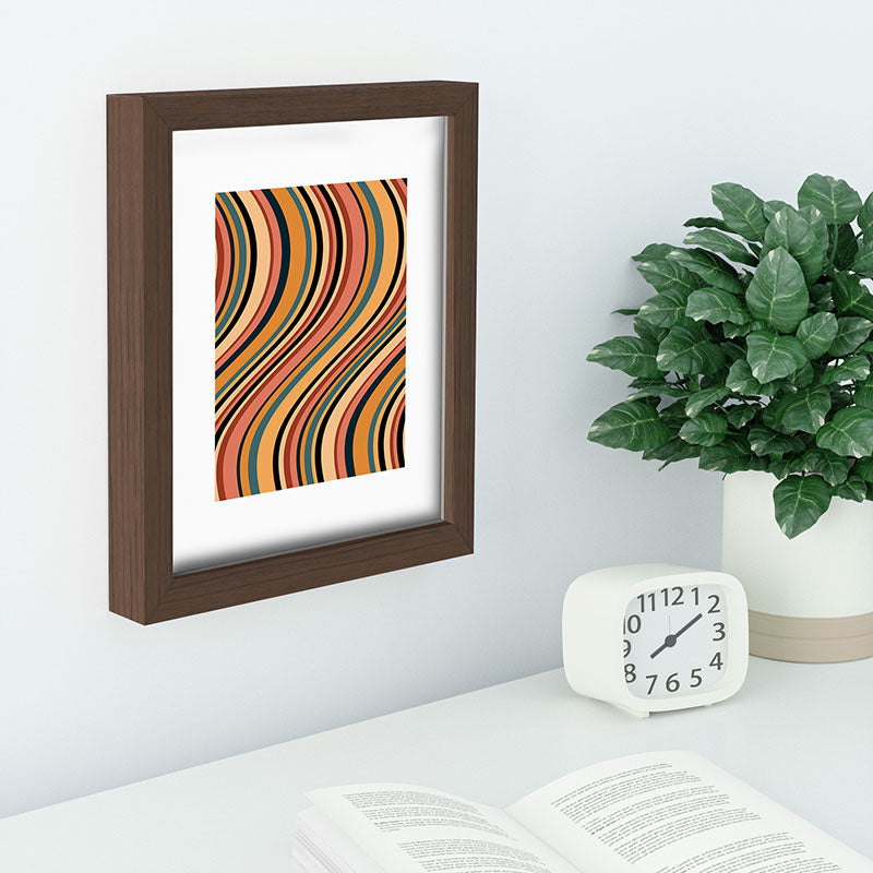 Colour Poems Wavy Retro Stripes I Recessed Framing Rectangle