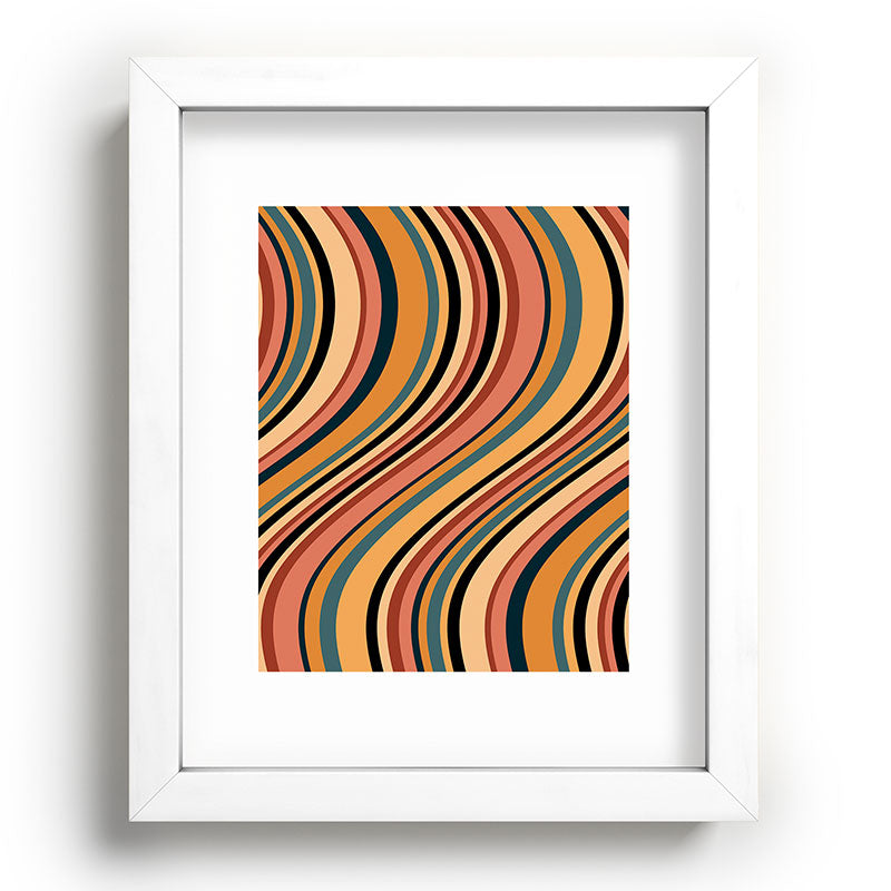 Colour Poems Wavy Retro Stripes I Recessed Framing Rectangle