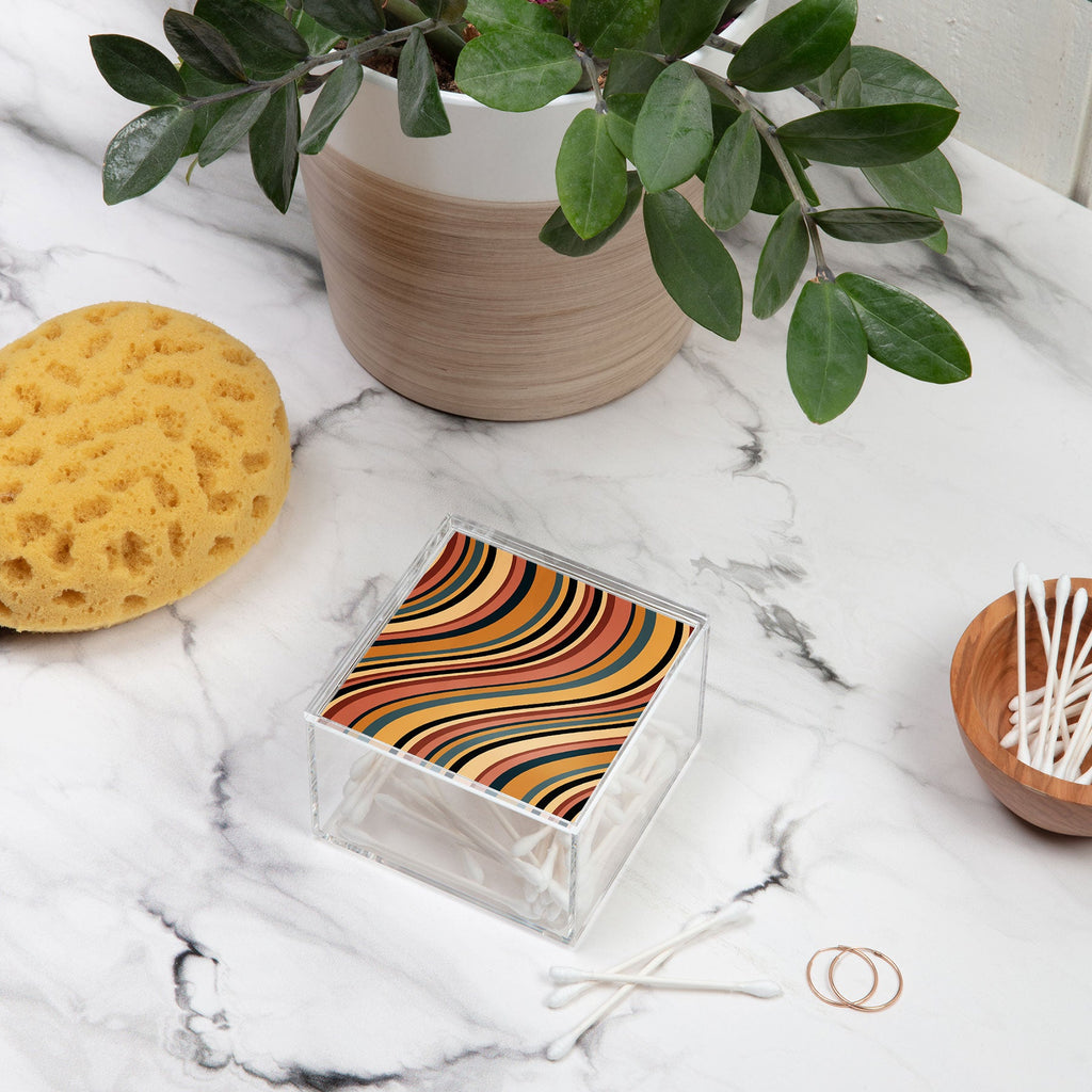 Colour Poems Wavy Retro Stripes I Acrylic Box