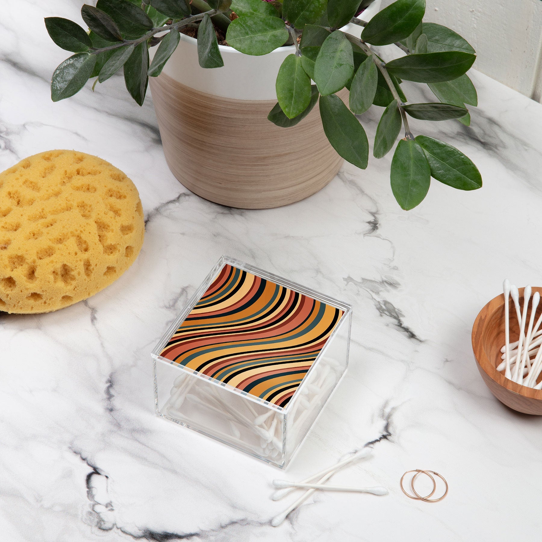 Colour Poems Wavy Retro Stripes I Acrylic Box