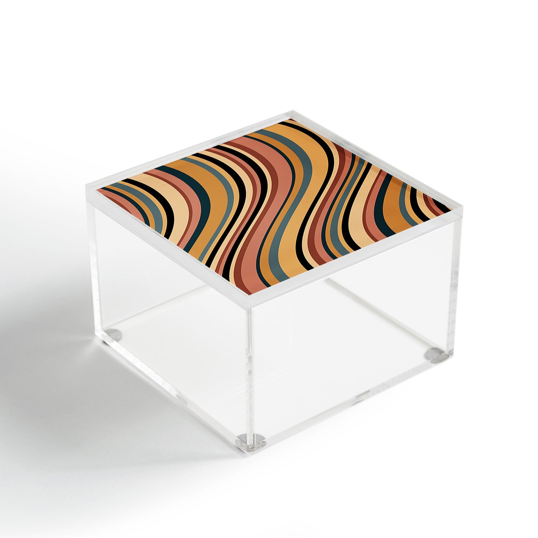 Colour Poems Wavy Retro Stripes I Acrylic Box