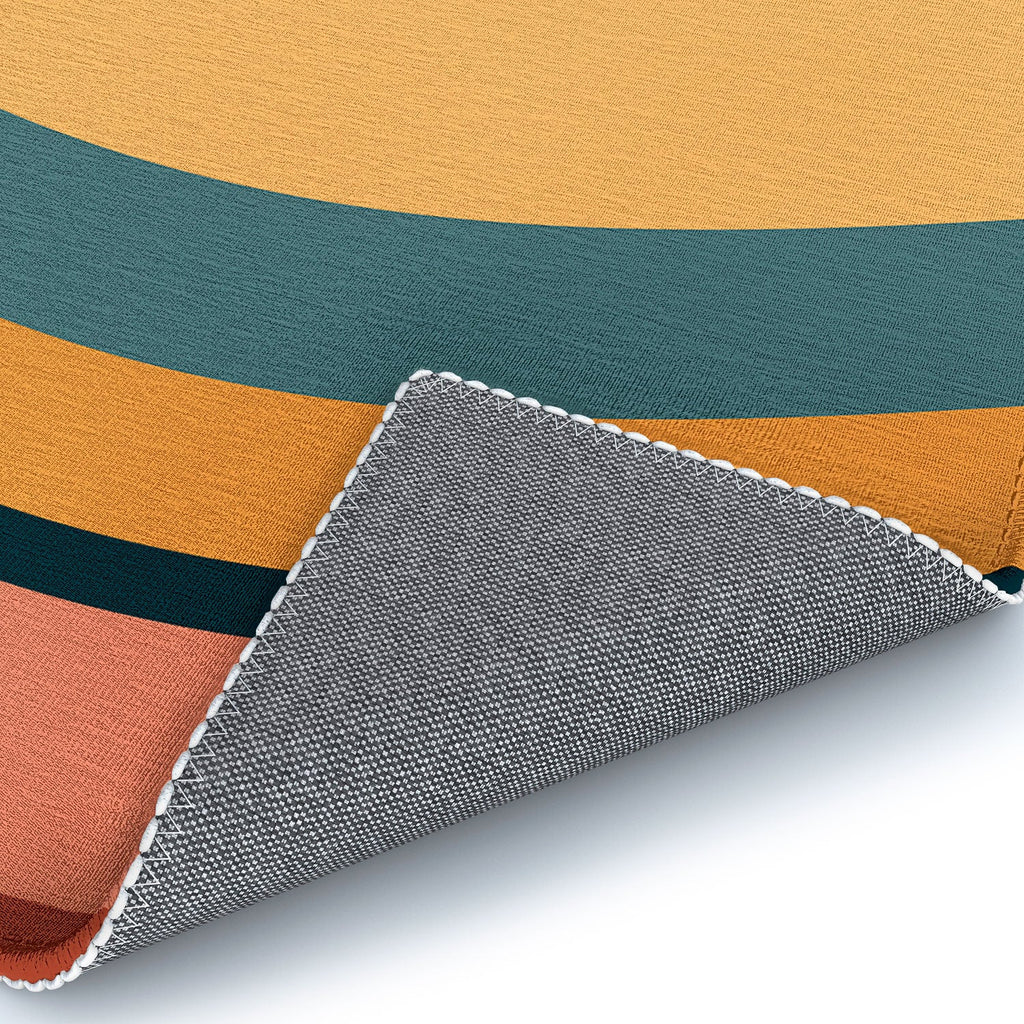 Colour Poems Wavy Retro Stripes I Area Rug