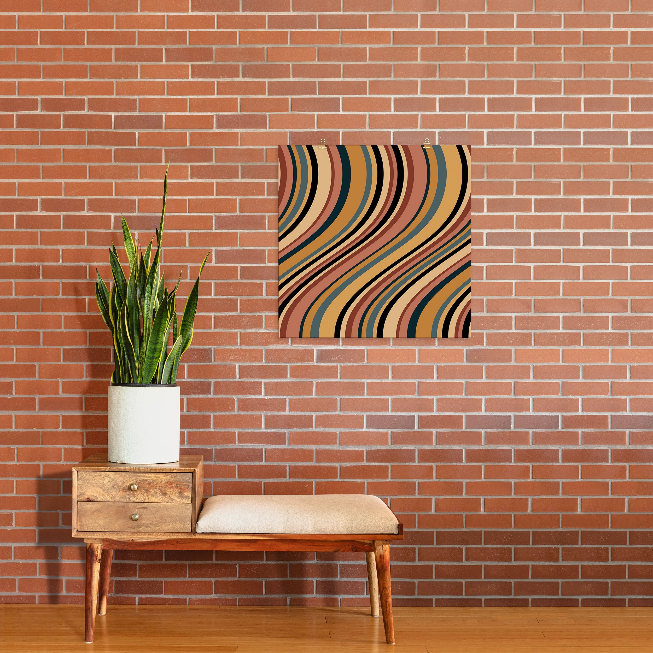 Colour Poems Wavy Retro Stripes I Art Print
