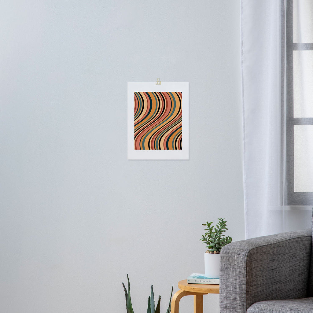 Colour Poems Wavy Retro Stripes I Art Print