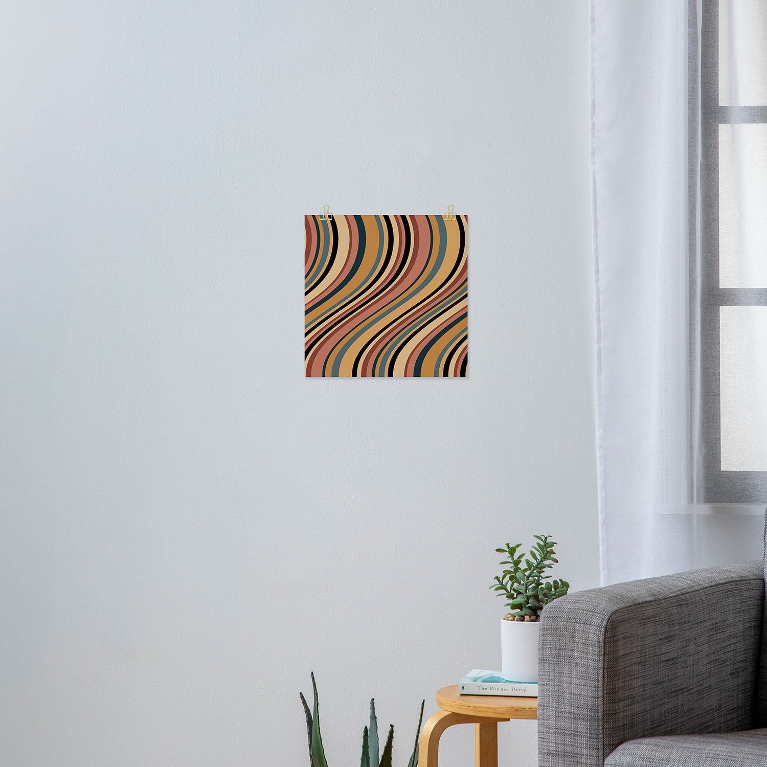Colour Poems Wavy Retro Stripes I Art Print