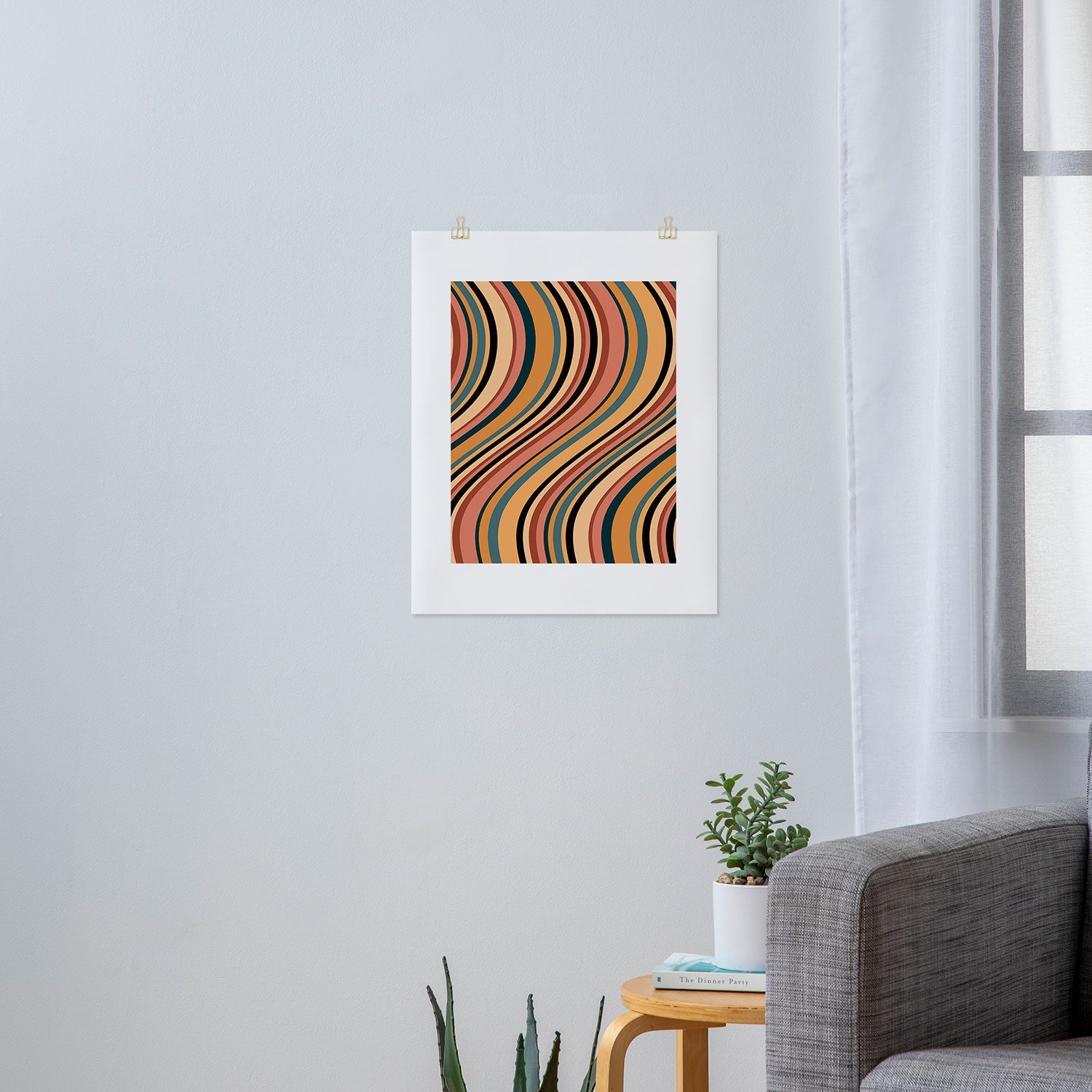 Colour Poems Wavy Retro Stripes I Art Print