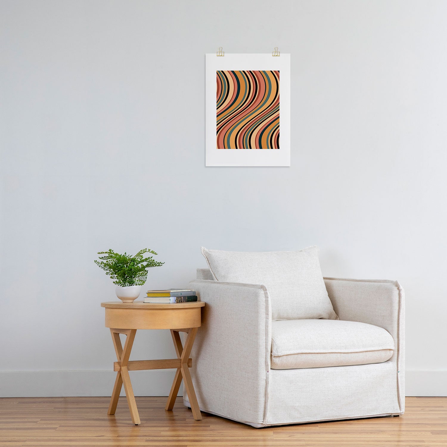 Colour Poems Wavy Retro Stripes I Art Print