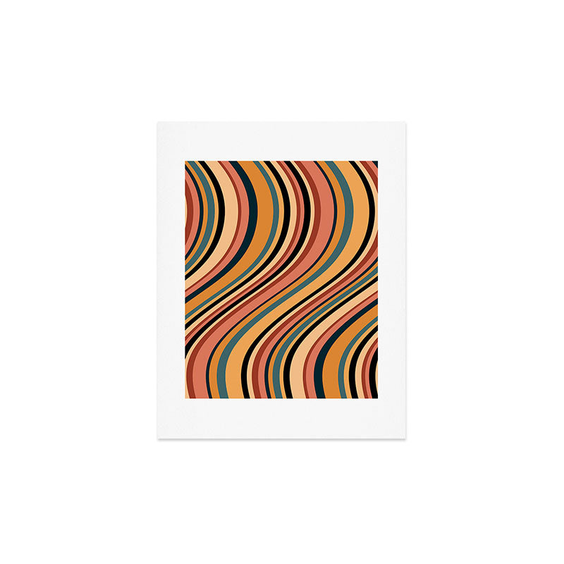Colour Poems Wavy Retro Stripes I Art Print