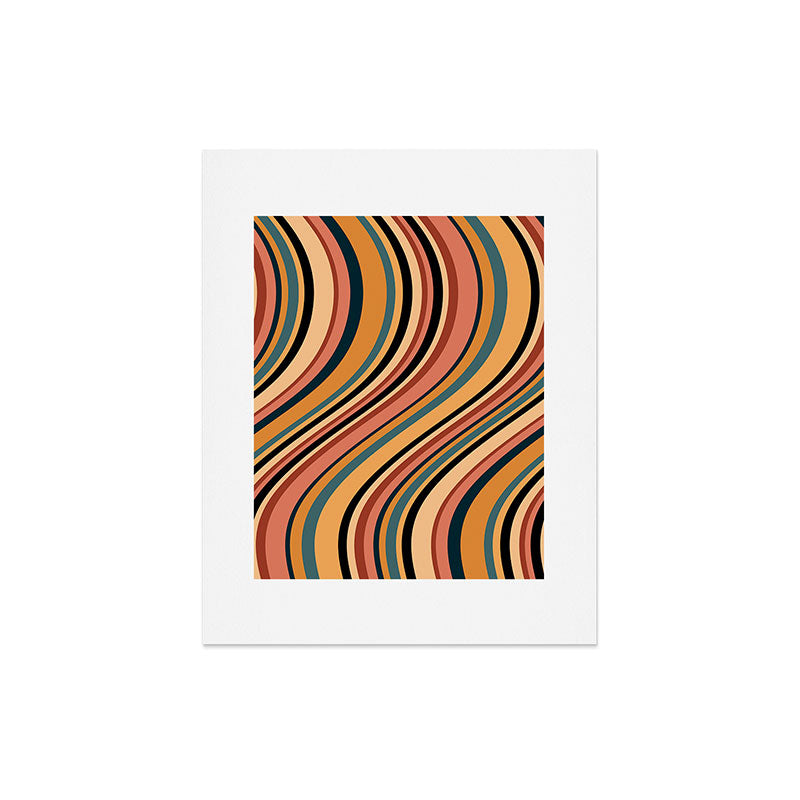 Colour Poems Wavy Retro Stripes I Art Print